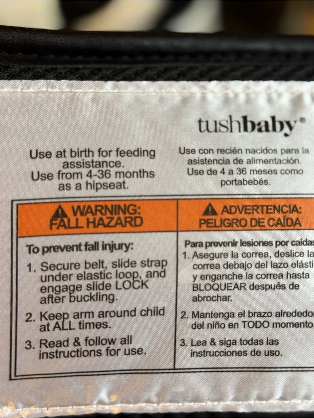 Tushbaby Hip Carrier black quilted